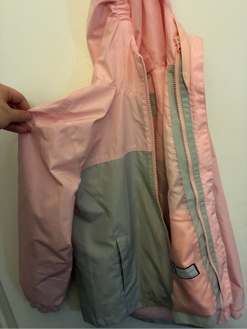 Eddie Bauer Pink and Gray Kids' Hooded Raincoat